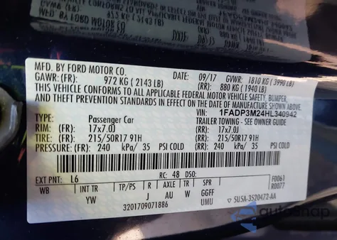 2017 Ford Focus Sel from USA, damaged, VIN 1FADP3M24HL340942